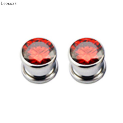 Leosoxs 2 bucăți de vânzare fierbinte din oțel inoxidabil scripete auriculă multicolor rotund zircon fire super flash bijuterii piercing ureche