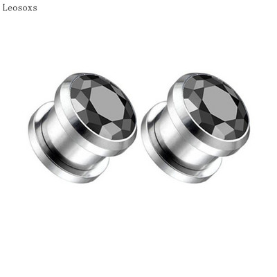 Leosoxs 2 bucăți de vânzare fierbinte din oțel inoxidabil scripete auriculă multicolor rotund zircon fire super flash bijuterii piercing ureche