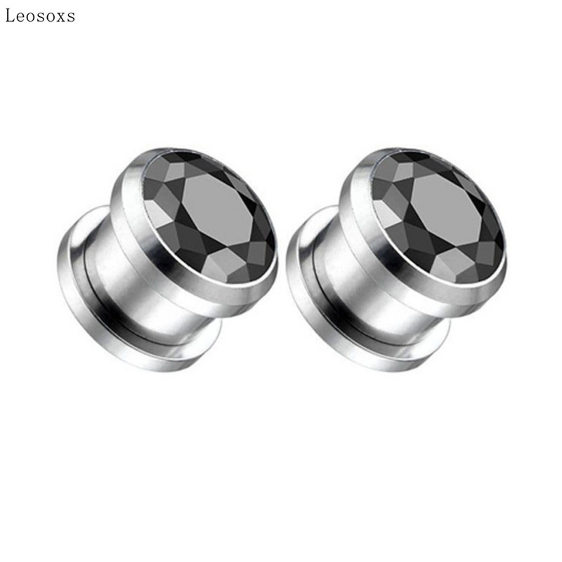 Leosoxs 2 bucăți de vânzare fierbinte din oțel inoxidabil scripete auriculă multicolor rotund zircon fire super flash bijuterii piercing ureche