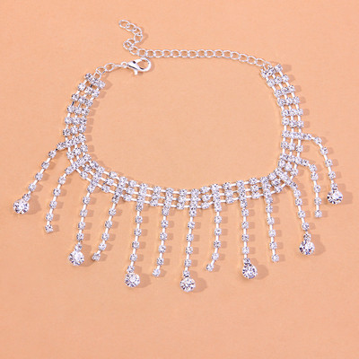 Stonefans brățară picior glezne ciucuri de cristal Boemia desculț Donna pentru femei Sandale accesorii gleznă picior lanț de plajă