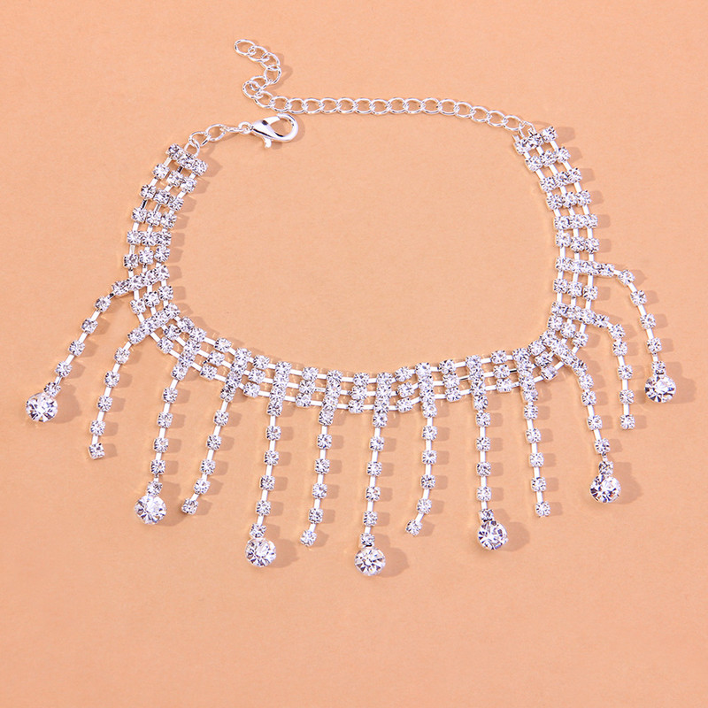 Stonefans brățară picior glezne ciucuri de cristal Boemia desculț Donna pentru femei Sandale accesorii gleznă picior lanț de plajă