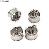 Leosoxs 1 pár rozsdamentes acél üreges szarv Scorpion fülmérők fülbevaló fültágító 8-25 mm testpiercing ékszer oreja