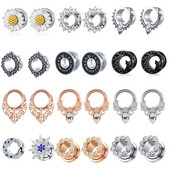 Leosoxs 1 pereche dopuri pentru urechi din oțel inoxidabil, tuneluri, cercei cu lobi, Piercing Oreja, expansori pentru urechi, calibre, piercing pentru corp, bijuterii noi