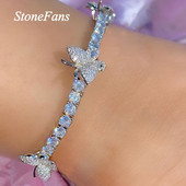 Stonefans Cute Butterfly Charm Rhinestone Tenis gleznă pentru femei Fashion Beach Desculț Butterfly gleznă Bijuterii cu ridicata Cadou