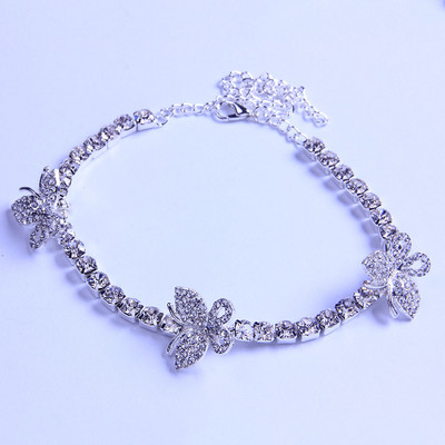 Stonefans Cute Butterfly Charm Rhinestone Tenis gleznă pentru femei Fashion Beach Desculț Butterfly gleznă Bijuterii cu ridicata Cadou