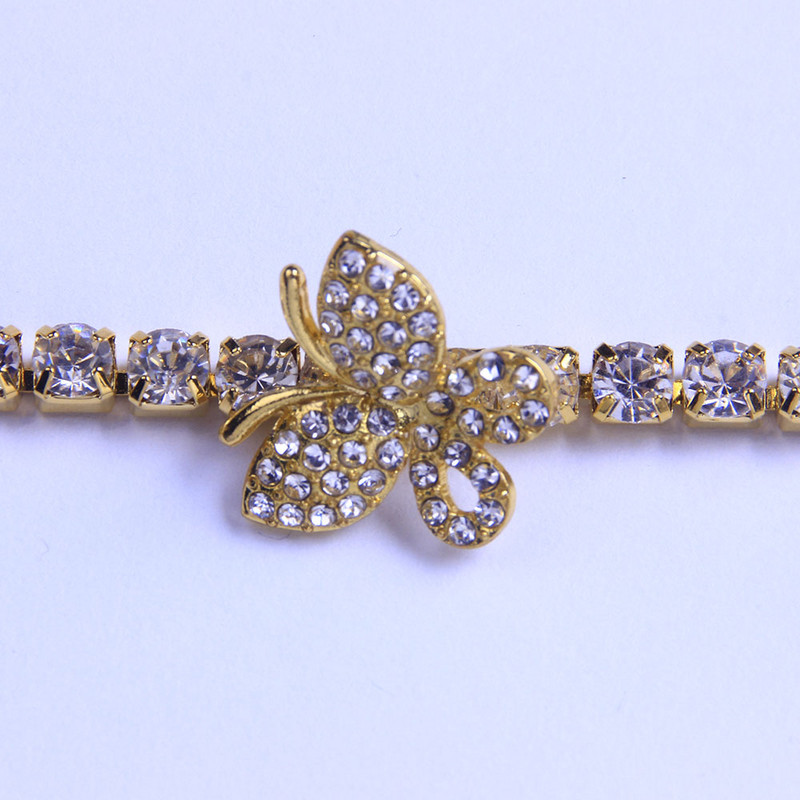 Stonefans Cute Butterfly Charm Rhinestone Tenis gleznă pentru femei Fashion Beach Desculț Butterfly gleznă Bijuterii cu ridicata Cadou