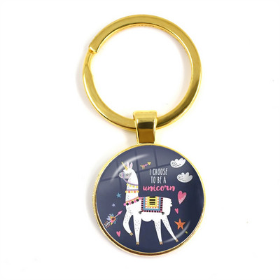 2022 la modă Animal Lama Alpaca Artă Poză Breloc Drăguț Casual Oaie Sticla Cabochon Breloc Cadou cuplu