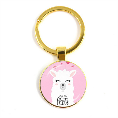 2022 la modă Animal Lama Alpaca Artă Poză Breloc Drăguț Casual Oaie Sticla Cabochon Breloc Cadou cuplu