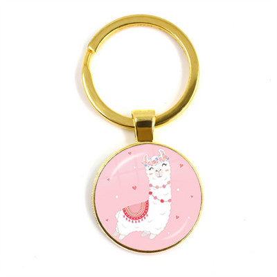 2022 la modă Animal Lama Alpaca Artă Poză Breloc Drăguț Casual Oaie Sticla Cabochon Breloc Cadou cuplu