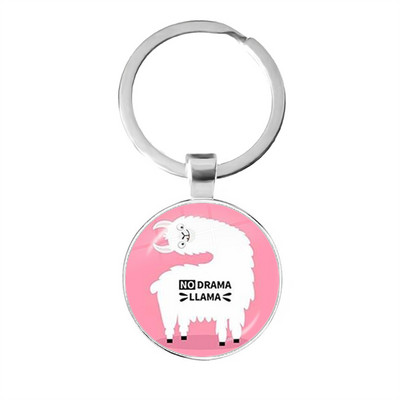 2022 la modă Animal Lama Alpaca Artă Poză Breloc Drăguț Casual Oaie Sticla Cabochon Breloc Cadou cuplu