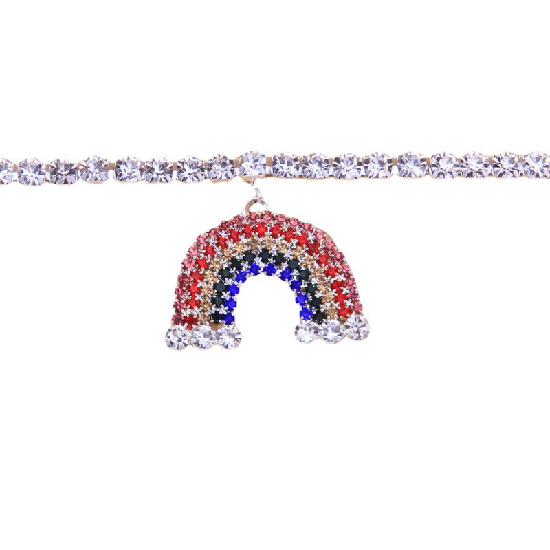 Stonefans Fashion Strass Curcubeu Pandantiv gleznă pentru femei Boho Beach Crystal Tenis gleznă Brățară picior lanț bijuterii cadou