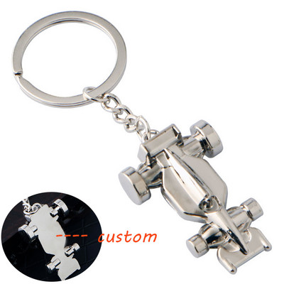 Breloc F1 Curse Activitate Cadou Personalitate Pandantiv Cataramă cheie Lanț pentru mașină Bijuterii pentru bărbați Breloc de culoare argintie poate fi gravat