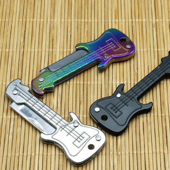 Μίνι κλειδί κιθάρας Μαχαίρι από ανοξείδωτο ατσάλι Πτυσσόμενο μαχαίρι Οικιακής αυτοάμυνας Φορητά εργαλεία τσέπης που μπορούν να κατασκευαστούν από μπρελόκ
