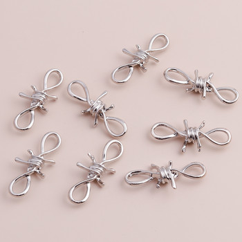 5 τμχ Ασημί Χρώμα Big Alloy Connectors Twisted Thorns Beads for DIY Βραχιόλια Κολιέ Punk Jewelry 45x10mm Handmade Finding