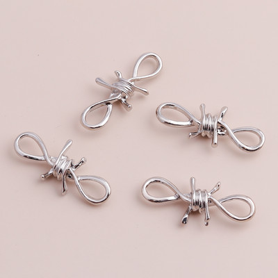 5 buc. Conectori mari din aliaj de culoare argintie Spini răsucite Mărgele pentru brățări DIY Coliere Bijuterii punk 45x10mm Găsire manuală