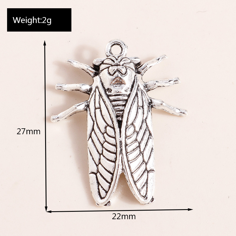 10 bucăți 22*27mm 3D zburătoare Cicada Charms pentru bijuterii din aliaj insecte Charms pentru coliere Cercei Diy Confectionare Accesorii Artizanat
