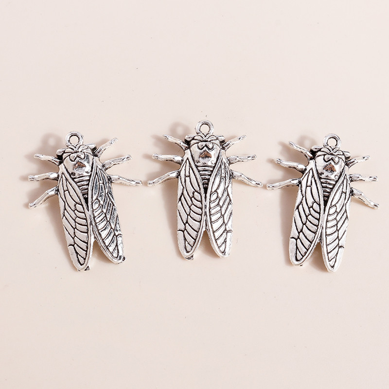 10 bucăți 22*27mm 3D zburătoare Cicada Charms pentru bijuterii din aliaj insecte Charms pentru coliere Cercei Diy Confectionare Accesorii Artizanat