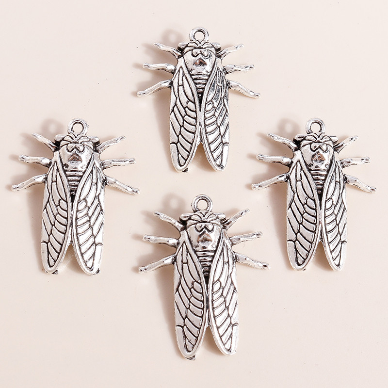 10 bucăți 22*27mm 3D zburătoare Cicada Charms pentru bijuterii din aliaj insecte Charms pentru coliere Cercei Diy Confectionare Accesorii Artizanat