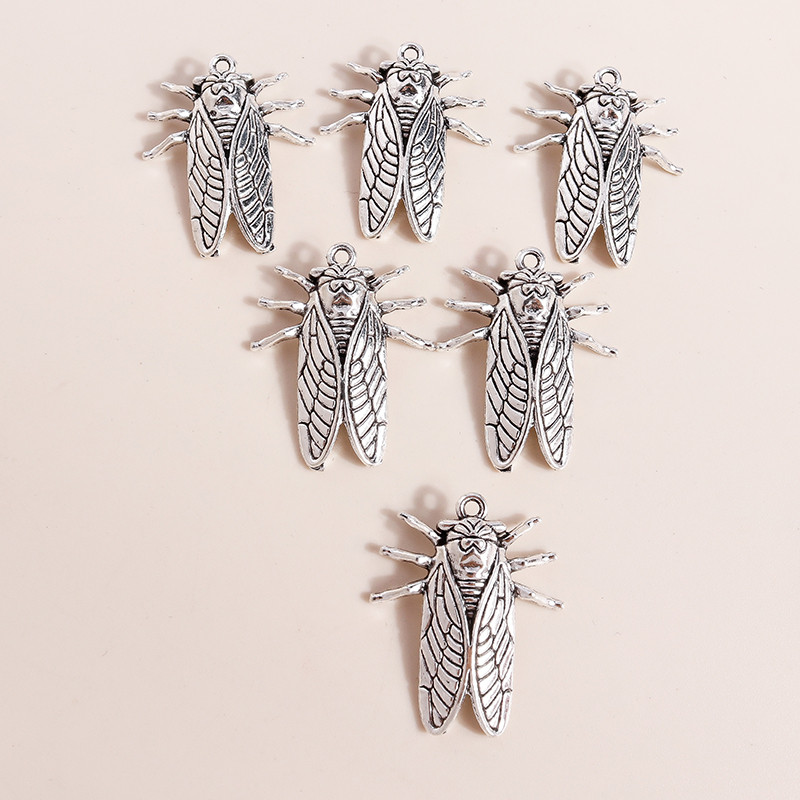 10 bucăți 22*27mm 3D zburătoare Cicada Charms pentru bijuterii din aliaj insecte Charms pentru coliere Cercei Diy Confectionare Accesorii Artizanat