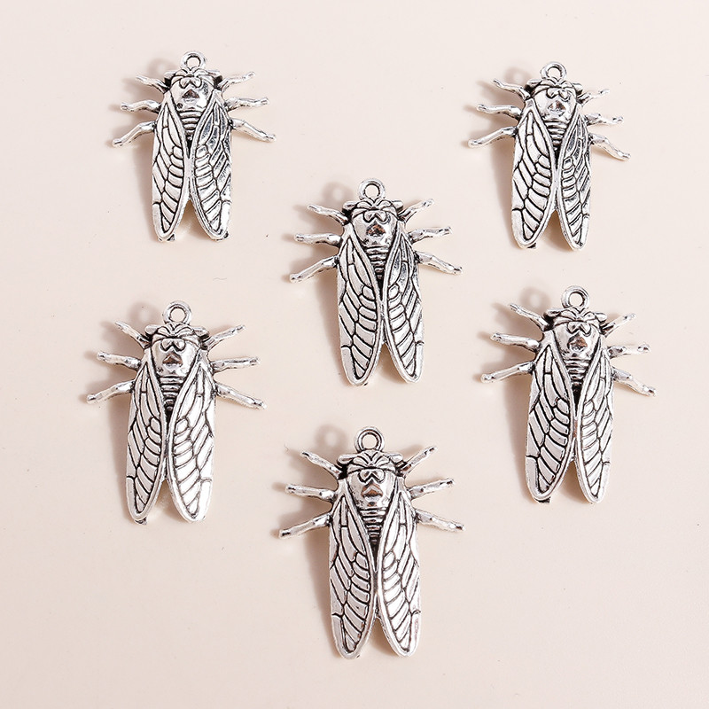 10 bucăți 22*27mm 3D zburătoare Cicada Charms pentru bijuterii din aliaj insecte Charms pentru coliere Cercei Diy Confectionare Accesorii Artizanat