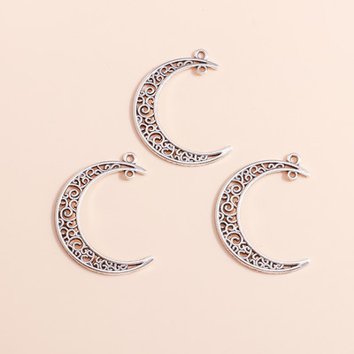 10 buc. Brelocuri din aliaj de culoare argintie antică, soare, lună, cruce, inimă, frunze, bufniță, pandantive pentru bijuterii DIY