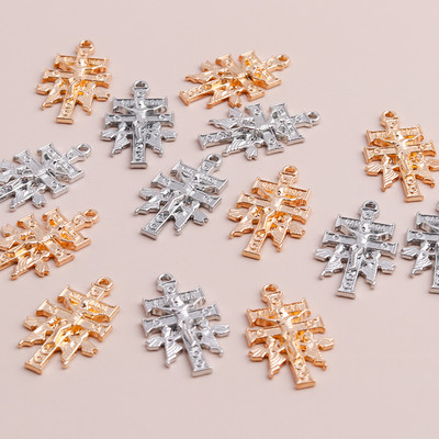 10 buc. Brelocuri din aliaj de culoare argintie antică, soare, lună, cruce, inimă, frunze, bufniță, pandantive pentru bijuterii DIY