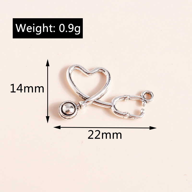 30 bucăți 14*22mm din aliaj pentru stetoscop Breloc Brelocuri medicale Pandantive pentru coliere Breloc Bricolaj Accesorii pentru realizarea de bijuterii