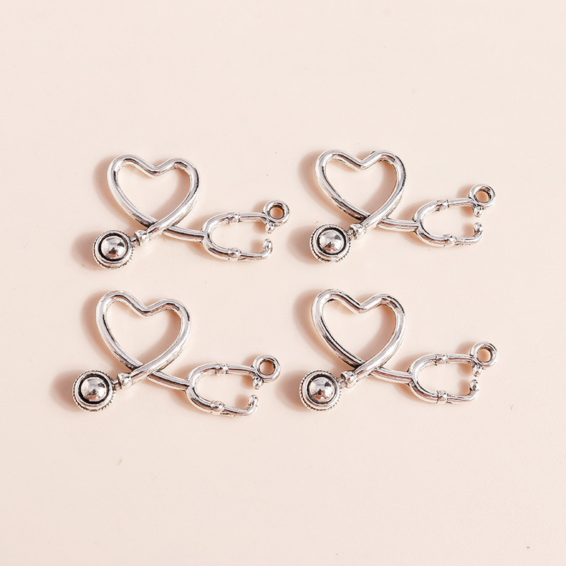 30 bucăți 14*22mm din aliaj pentru stetoscop Breloc Brelocuri medicale Pandantive pentru coliere Breloc Bricolaj Accesorii pentru realizarea de bijuterii