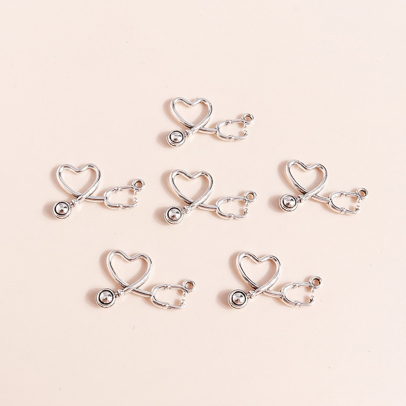 30 bucăți 14*22mm din aliaj pentru stetoscop Breloc Brelocuri medicale Pandantive pentru coliere Breloc Bricolaj Accesorii pentru realizarea de bijuterii