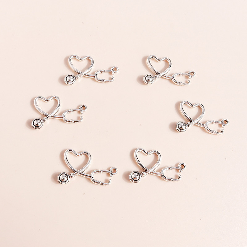 30 bucăți 14*22mm din aliaj pentru stetoscop Breloc Brelocuri medicale Pandantive pentru coliere Breloc Bricolaj Accesorii pentru realizarea de bijuterii