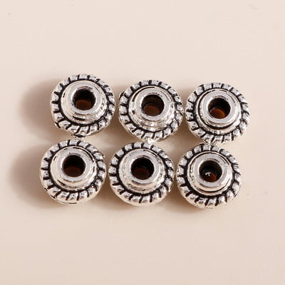 80 bucăți 8 * 8mm mic Yoga Om Meditație Lotus Brelocuri Antique Placate cu argint Pandantive cu flori pentru fabricarea manuală de bijuterii DIY