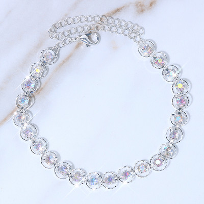 Stonefans Boho stras strălucitor Brățări rotunde colorate de gleznă Plajă femei simplu lanț de picior gleznă desculț sandale accesoriu