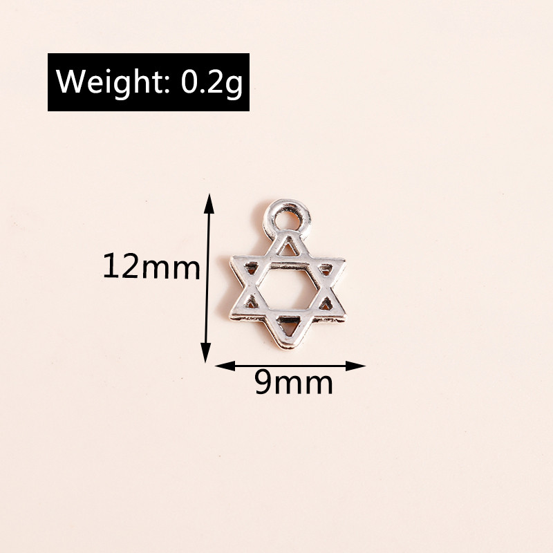 100db 12*9mm mini üreges ötágú csillagok medálok medálok ékszerkészítéshez barkácsolás fülbevaló nyaklánc karkötő nagykereskedés