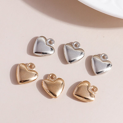 10db 13*16mm Divat Love Heart Charms Fit Fülbevaló Medálok Nyakláncok Barkács kézzel készített cinkötvözet arany színű varázslatok Ékszer készítés
