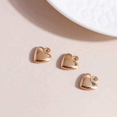 10 buc 13 * 16 mm Fashion Love Heart Charms Fit Cercei Pandantive Colier DIY Handmade Din aliaj de zinc Brelocuri de culoare aur Fabricare de bijuterii