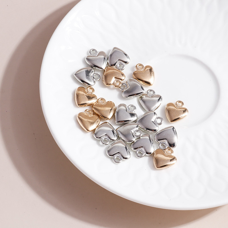 10 buc 13 * 16 mm Fashion Love Heart Charms Fit Cercei Pandantive Colier DIY Handmade Din aliaj de zinc Brelocuri de culoare aur Fabricare de bijuterii