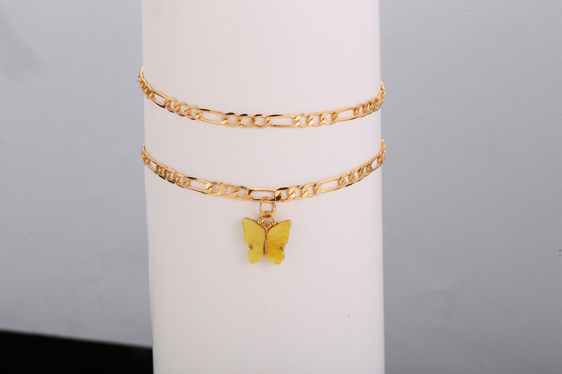 Nou temperament fluture glezne feminine sandale croșetate desculțe Bijuterii de aur pentru picioare Brățări de gleznă pentru picioare pentru femei lanț pentru picioare