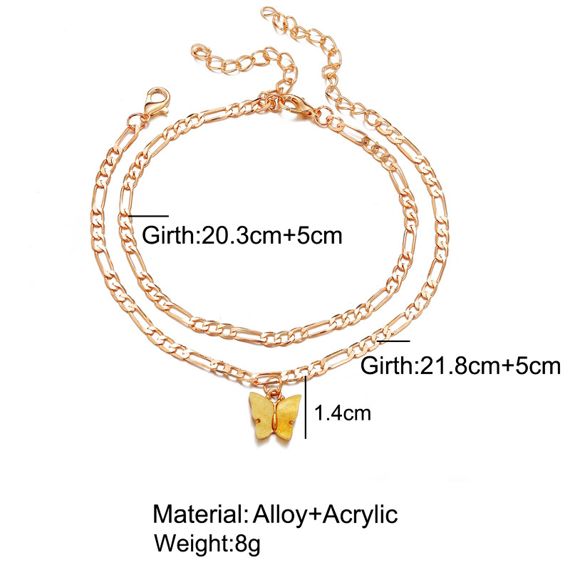 Nou temperament fluture glezne feminine sandale croșetate desculțe Bijuterii de aur pentru picioare Brățări de gleznă pentru picioare pentru femei lanț pentru picioare