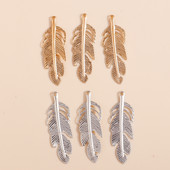 60 de bucăți 12*25 mm Frunze Foi de Fier Charms Pandantive Culoare Aur Argintiu pentru DIY Confecţionarea Colier Cercei Bijuterii Găsire Accesorii