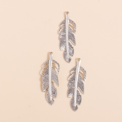 60 de bucăți 12*25 mm Frunze Foi de Fier Charms Pandantive Culoare Aur Argintiu pentru DIY Confecţionarea Colier Cercei Bijuterii Găsire Accesorii