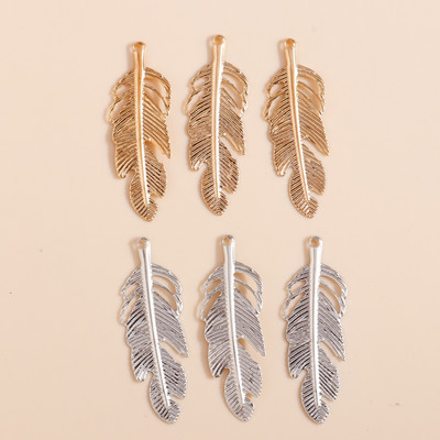 60 de bucăți 12*25 mm Frunze Foi de Fier Charms Pandantive Culoare Aur Argintiu pentru DIY Confecţionarea Colier Cercei Bijuterii Găsire Accesorii