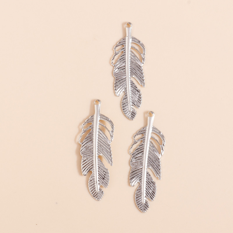 60 de bucăți 12*25 mm Frunze Foi de Fier Charms Pandantive Culoare Aur Argintiu pentru DIY Confecţionarea Colier Cercei Bijuterii Găsire Accesorii