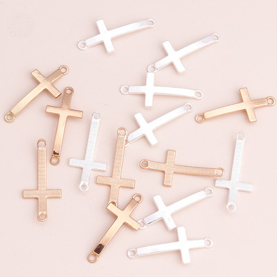 15 bucăți 35x16mm Conectori margele auriu argintiu culoare cruce pentru pandantive DIY coliere lucrate manual realizarea de bijuterii găsire