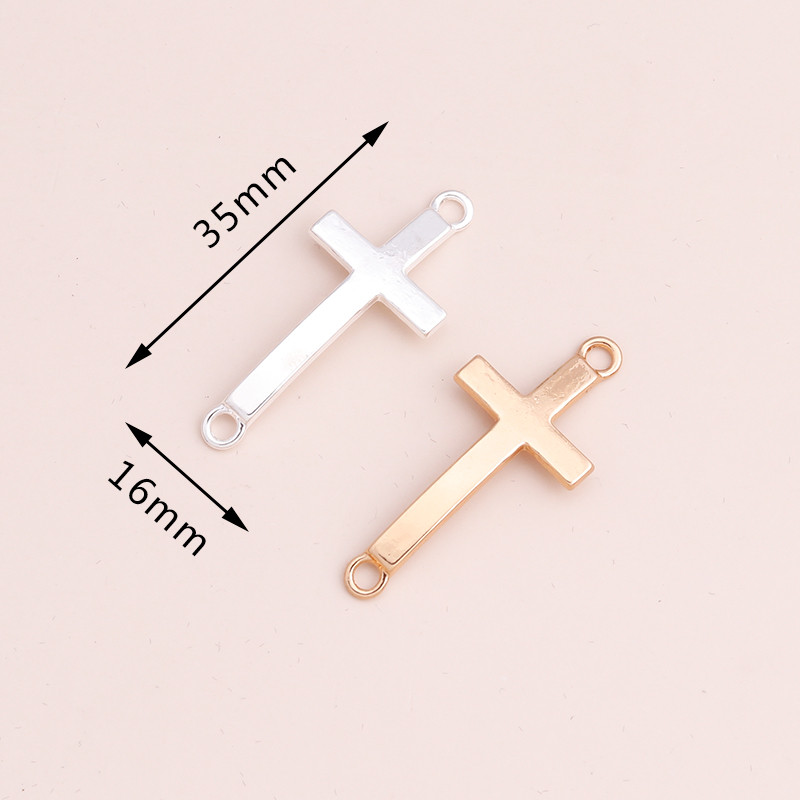 15 bucăți 35x16mm Conectori margele auriu argintiu culoare cruce pentru pandantive DIY coliere lucrate manual realizarea de bijuterii găsire