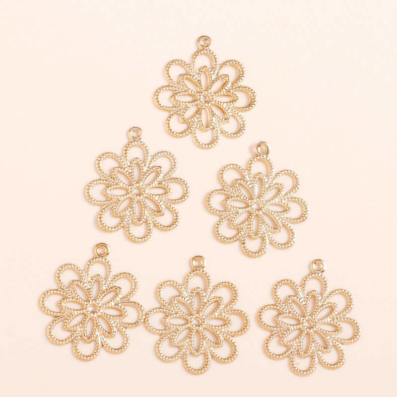 80 buc/lot 20*23mm flori goale de culoare aurie pentru fabricarea de bijuterii, bricolaj, coliere, brățări, pandantiv, accesorii pentru artizanat