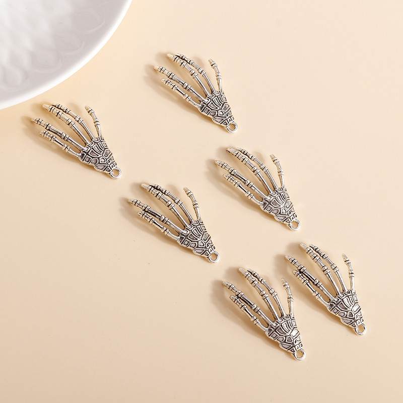 5 ks 18*39 mm Trendy Halloween Lebka Pazúr Prívesky Vhodné pre Náramky Prívesky Náhrdelníky Ručne Vyrobené DIY Šperky Príslušenstvo