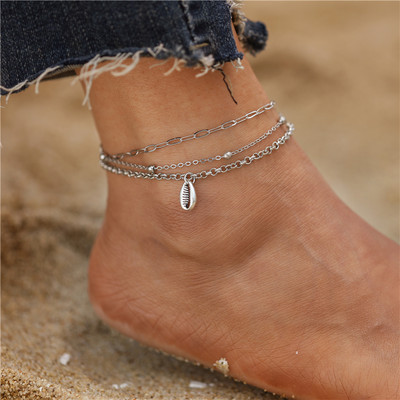 Brățări de gleznă cu lanț simplu de culoare aurie de modă pentru femei, bijuterii pentru picioare de vară, pentru plajă, cu fluture boem, accesorii