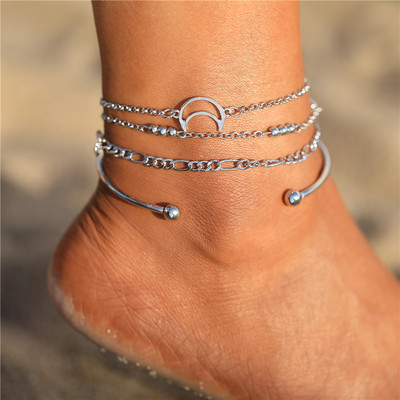 Brățări de gleznă cu lanț simplu de culoare aurie de modă pentru femei, bijuterii pentru picioare de vară, pentru plajă, cu fluture boem, accesorii