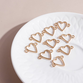 30 τμχ 25*17mm Hollow Love Heart Charms Connector for DIY Making Βραχιόλια Κολιέ Μενταγιόν Χειροποίητα αξεσουάρ κοσμημάτων