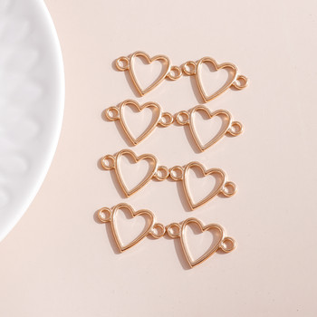 30 τμχ 25*17mm Hollow Love Heart Charms Connector for DIY Making Βραχιόλια Κολιέ Μενταγιόν Χειροποίητα αξεσουάρ κοσμημάτων